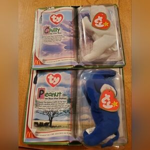 McDonald TY Legend Lot Peanut The Royal Blue Elephant & Chilly White Polar Bear
